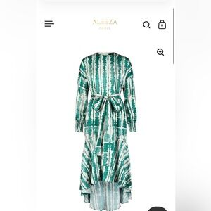 Aleeza Paris Onyx Printed dress in green.